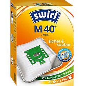 Swirl Staubsaugerbeutel M 40 (M 54) AirSpace® Orange, Weiß 4 Stück 4969215