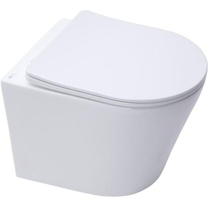 Swiss Aqua Technologies - bb lofty Wand-WC kurz 48cm mit SoftClose TakeOff WC-Sitz, weiß