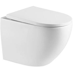 Wand-WC ohne Flansch und unsichtbare Befestigungen, Sitz mit Fallbremse (SAT67010RREXP) - Swiss Aqua Technologies