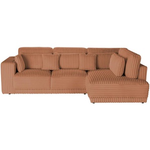 switch Ecksofa  in modernem Breitcord Torrino  ¦ rot ¦ Maße (cm): B: 300 H: 94 T: 188.0