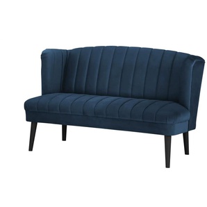 switch Küchensofa Samt  Rina ¦ blau ¦ Maße (cm): B: 156 H: 92 T: 76.0