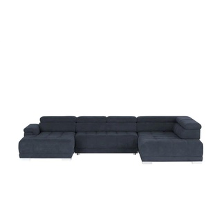 switch Wohnlandschaft aus Mikrofaser Campo ¦ blau ¦ Maße (cm): B: 374 H: 101 T: 220.0