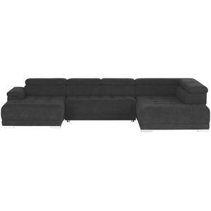 switch Wohnlandschaft aus Mikrofaser Campo ¦ grau ¦ Maße (cm): B: 374 H: 101 T: 220.0