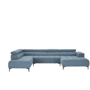 switch Wohnlandschaft  Caro ¦ blau ¦ Maße (cm): B: 350 H: 81 T: 214.0