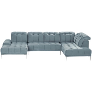 switch Wohnlandschaft aus Samt Grenada ¦ blau ¦ Maße (cm): B: 358 H: 107 T: 231.0