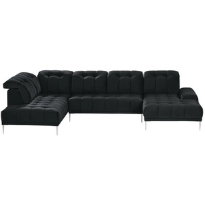 switch Wohnlandschaft aus Samt Grenada ¦ schwarz ¦ Maße (cm): B: 358 H: 107 T: 231.0