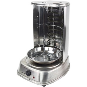 Syntrox Germany Vertikaler Döner- und Hähnchengrill – Edelstahl Gyrosgrill mit Zubehör, Fettfreies und Gesundes Grillen, 2000 Watt Kitchen-Chef-R-8021-Sobamla