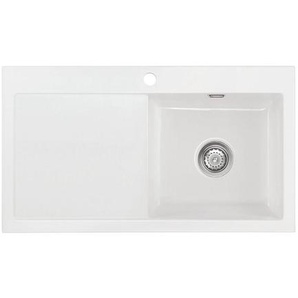 Systemceram Spüle Mera 90, Weiß Hochglanz, Keramik, 90x20x51 cm, Küchen, Küchenausstattung, Küchenspülen