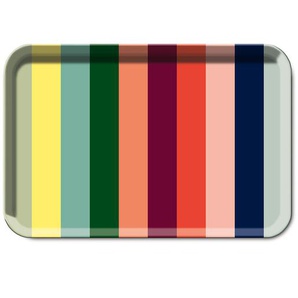 Tablett Lorenzo Streifen bunt mehrfarbig, Designer Remember, 2x44.5x29.5 cm