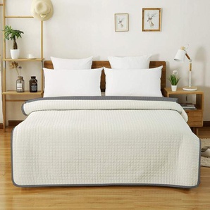 Tagesdecke Bettüberwurf, Steppdecke 360GSM Patchwork Wendedesign Kariert, Bedspreads Bettdecke Doppelbett unterfüttert und Gesteppt Stepp Decke,