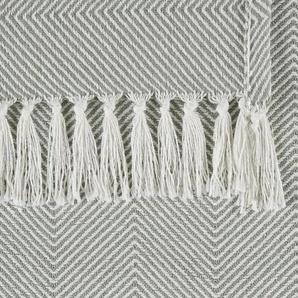 Tagesdecke  Fischgrad ¦ grün ¦ 100% Baumwolle ¦ Maße (cm): B: 220