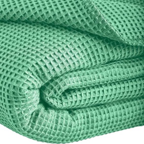 Tagesdecke KNEER La Diva Tagesdecken Gr. B/L: 240 cm x 220 cm, blau (lagune) Tagesdecken Tagesdecke aus Waffelpiqué, STANDARD 100 by OEKO-TEX zertifiziert