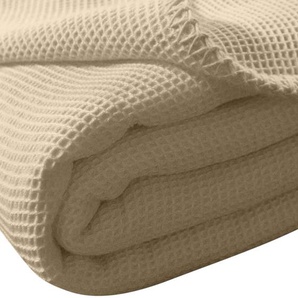 Tagesdecke La Diva Maison 150 x 210cm Beige/Sand Baumwollstoff