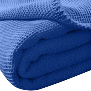 Tagesdecke La Diva Maison 150 x 210cm Blau/Kobaltblau Baumwollstoff