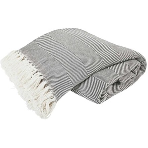 Tagesdecke mit Fransen   ¦ grau ¦ 100% Baumwolle ¦ Maße (cm): B: 280 H: 1