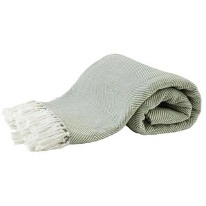 Tagesdecke mit Fransen   ¦ grün ¦ 100% Baumwolle ¦ Maße (cm): B: 280