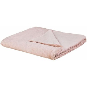 Tagesdecke Rosa 180 x 200 cm Polyester Zweiseitig für Schlafzimmer für Wohnzimmer