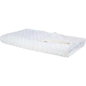 Tagesdecke Weiß 200 x 220 cm aus Polyester Accessoires Wunderbar geeignet für Schlaf- und Wohnbereich Rechteckig Modernes Design