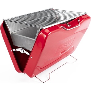 TAINO MOX Holzkohlegrill BBQ Koffergrill Camping-Grill Kohlegrill Retro-Stil klappbar Griller tragbar mobil Rot