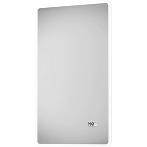 Badspiegel TALOS Sun Spiegel Gr. B/H/T: 45 cm x 70 cm x 4,5 cm, silberfarben Badspiegel BxH: 45x70 cm, energiesparend, mit Digitaluhr