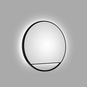 Talos LED-Lichtspiegel, rund, mit indirekter LED Beleuchtung in schwarz matt Ø 80 cm