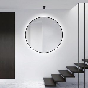 Talos LED-Lichtspiegel, rund, mit indirekter LED Beleuchtung in schwarz matt Ø 100 cm