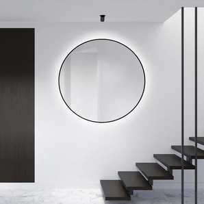 Talos LED-Lichtspiegel, rund, mit indirekter LED Beleuchtung in schwarz matt Ø 100 cm