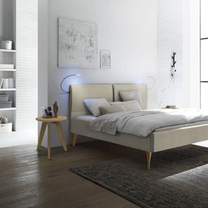 Hasena Polsterbett Tamara, Farbe: Eiche bright, geölt, Bezugsfarbe: Pepe beige, verschiedene Größen