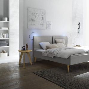 Hasena Polsterbett Tamara, Farbe: Eiche bright, geölt, Bezugsfarbe: Pepe grey, verschiedene Größen