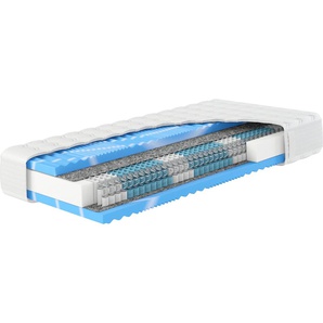Taschenfederkernmatratze HN8 SCHLAFSYSTEME Premium-Taschenfederkern-Matratze XXL Gelstar T-1000, 25cm Komforthöhe Gr. 3, weiß, B:160cm H:25cm L:200cm, Bezug (oben): 65% Polyester, 34% Viskose, 1% Elasthan. Bezug (unten): 65% Polyester, 34% Viskose, 1%