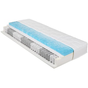 Taschenfederkernmatratze Royal Plus Gel 160 x 200cm H3 Strukturstoff Weiß