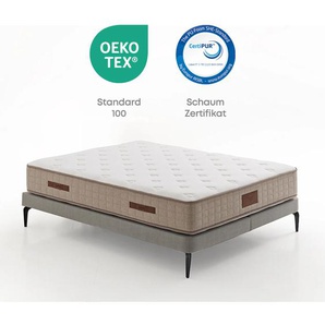 Taschenfederkernmatratze YATAS BEDDING Majestät Premium, Top-Matratze mit über 1000 4,5-Sterne-Bewertungen, beige, B:180cm H:30cm L:200cm, Bezug: 74% Viskose, 26% Polypropylen, Matratzen, 3 Härten System-Feder, unterstützt jede Körperform bis 120 kg, -