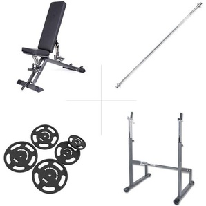 Taurus Hantelbank B900 inkl. Langhantelablage und 75kg Set TF-B900-SET-2
