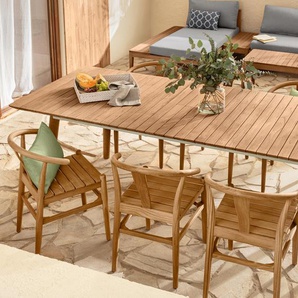 Teak-Design-Dining-Stuhl - naturfarben - Massivholz -