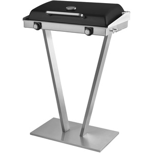 Elektro-Standgrill TEAM KALORIK TKG EBBQ 1002 L Kontaktgrill_Standgrill_Tischgrill_Teppanyakigrill grau (schwarz, edelstahlfarben) Stand-Elektrogrills Standgrill
