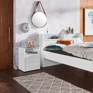 Futonbett TECNOS Malika Betten Gr. Liegefläche B/L: 140 cm x 200 cm Höhe: 90 cm, kein Härtegrad, weiß (weiß hochglanz) Futonbetten Betten