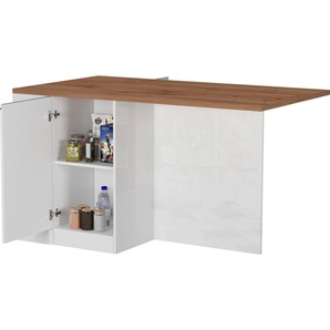 Kochstation Kücheninsel KS-Sole, Breite 160 cm, 2 Türen, 4 offene Fächer
