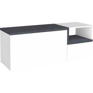 Sitzbank TECNOS Zet Sitzbänke Gr. B/H/T: 120 cm x 54 cm x 40 cm, weiß (weiß hochglanz, zement) Sitzbank Garderobenbank Hocker, Bänke Truhen Breite 120