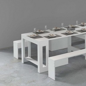 Tecnos Sitzgruppe Praktika, (Spar-Set, 2-tlg., Set beinhaltet 2 Bänke), Je Bank ausziehbar bis 290 cm