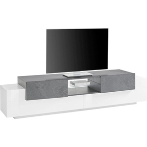 TV-Board TECNOS Coro Sideboards Gr. B/H/T: 220 cm x 51 cm x 45 cm, grau (weiß, schiefer) TV-Lowboards Breite ca. 220 cm