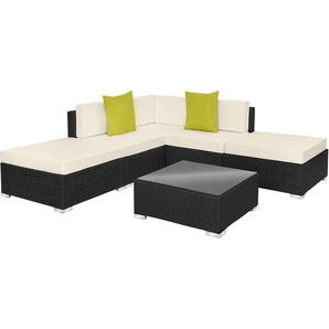 tectake® Rattan Lounge Paris mit Aluminiumgestell wetterfest 403830