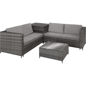 tectake® Rattan Lounge Siena für 4 Personen widerstandsfähig und UV-beständig 404625