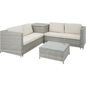 TecTake Rattan Lounge Siena 140x75x65,5cm hellgrau (TT403722)