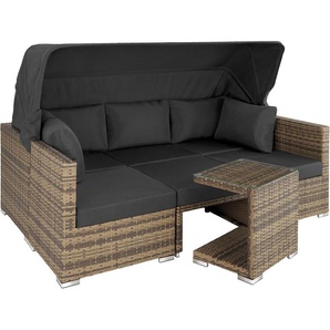 TecTake San Marino Rattan Lounge mit Aluminiumgestell natur (TT403713)