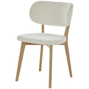 Teddy-Polsterstuhl aus Eiche Massivgestell - creme - Materialmix - 52 cm - 83 cm - cm 59,5 | Möbel Kraft