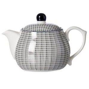 Ritzenhoff Breker Teekanne Takeo, Schwarz, Weiß, Keramik, Ornament, 500 ml, Ausgießer, Kaffee & Tee, Kannen, Teekannen