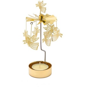 Teelicht-Karussell Pluto goldfarben, Designer Hans Hallberg, 16.5 cm