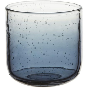 Teelichtglas   ¦ blau ¦ Glas ¦ Maße (cm): H: 5  Ø: 7.5