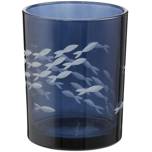 HOME STORY Teelichtglas Fische - blau - Glas - 12,5 cm - 10.0 | Möbel Kraft
