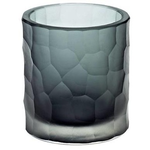 Teelichtglas Kerzenhalter Votiv Windlicht Moonlight Höhe 9,5cm grau Handmade